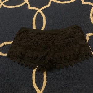 Black Crochet shorts